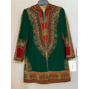 Foxmoor Dashiki Print Hooded Jacket Gypsy fetsival vintage canada made vintage M